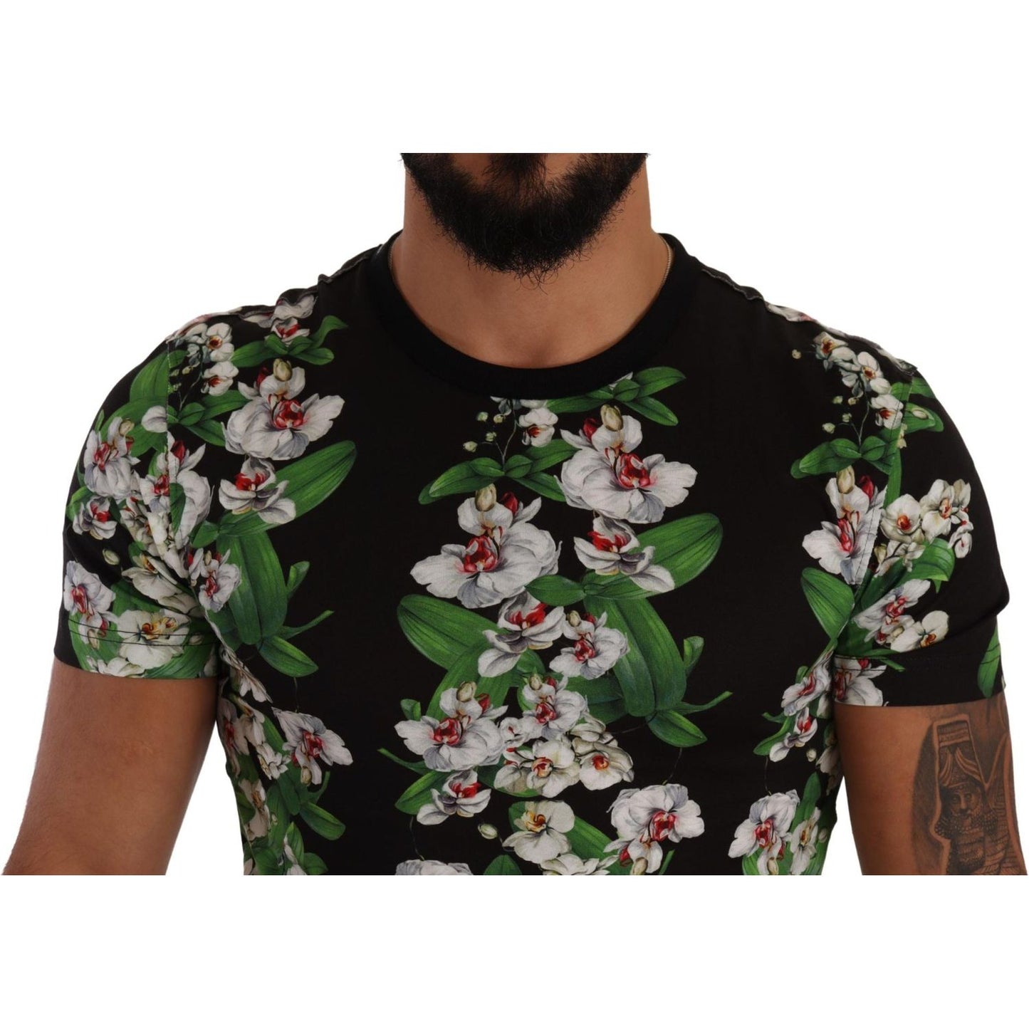 Dolce & Gabbana Black Floral Print Crewneck T-shirt