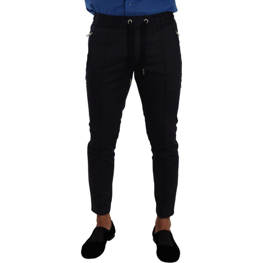 Dolce & Gabbana Blue Cotton Stretch Jogging Trouser Pants PAN72936 -44