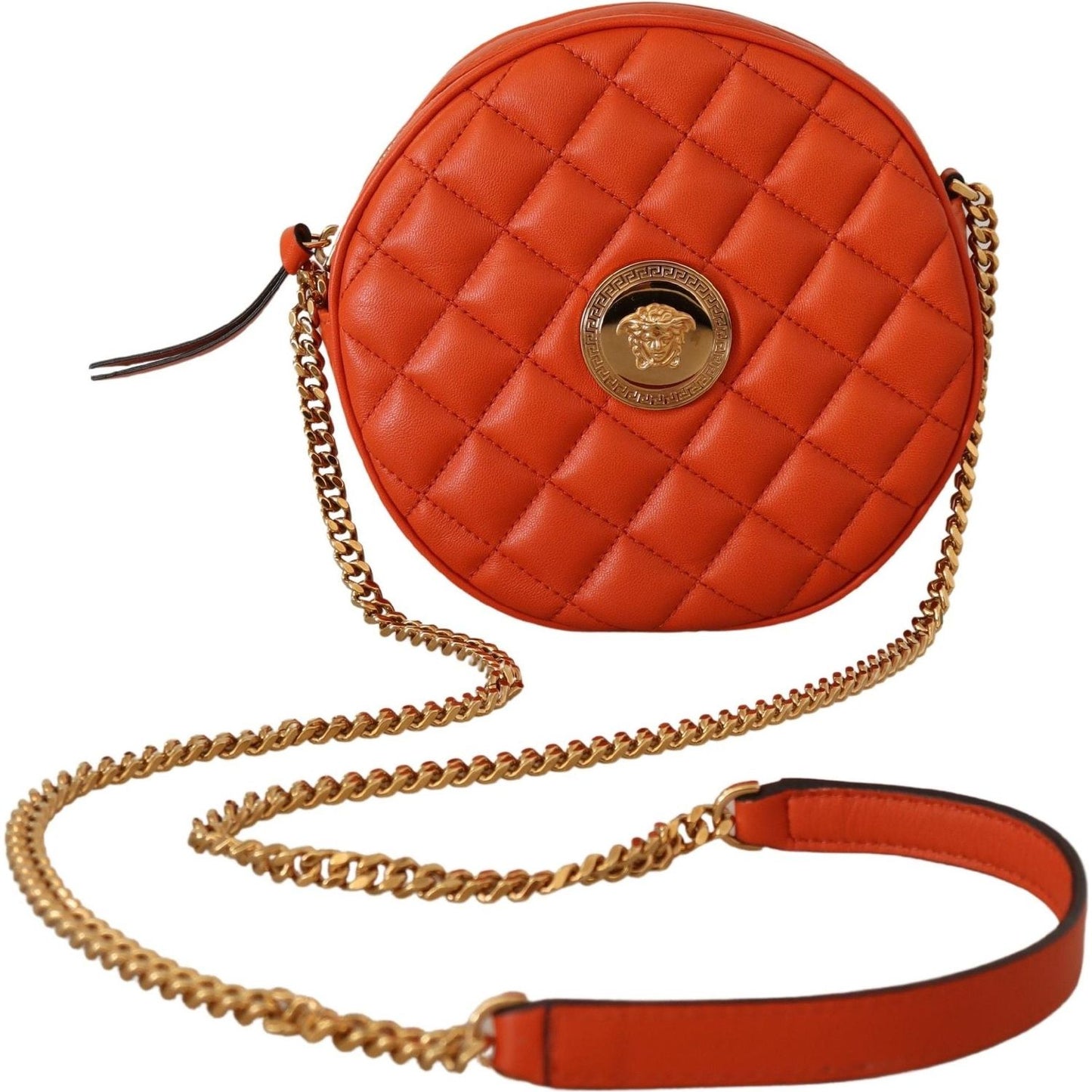 Versace Red Nappa Leather Medusa Round Crossbody Bag Crossbody Bag