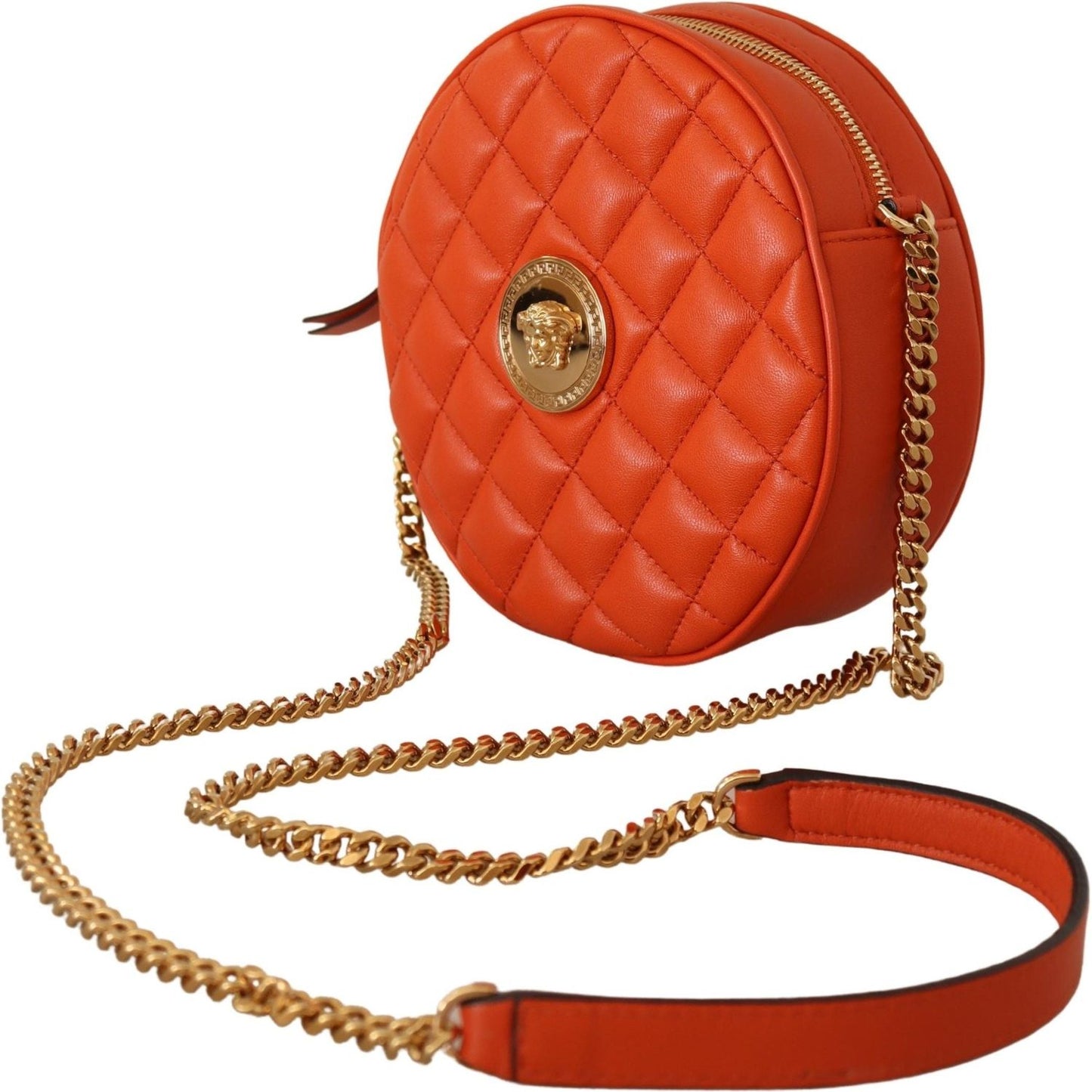 Versace Red Nappa Leather Medusa Round Crossbody Bag Crossbody Bag