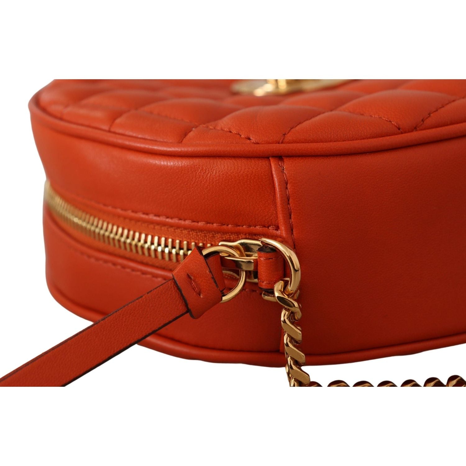 Versace Red Nappa Leather Medusa Round Crossbody Bag