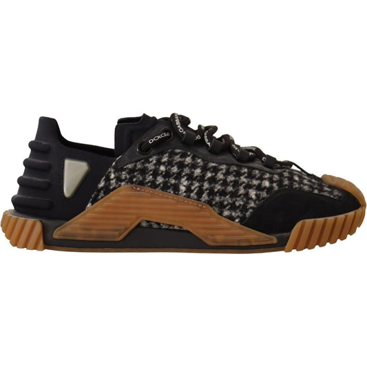 Dolce & Gabbana Black White Fabric Lace Up NS1 Sneakers 10% PVC,15% PA,1728,20% WO,20% WP,25% Calf,67345645728,Black,Chunky - Sneakers - Shoes,Dolce & Gabbana,EU39/US6,Material: 10% EA,Men,Men - Shoes,New with tags,Shoes,Sneakers - Men - Shoes,Sneakers -