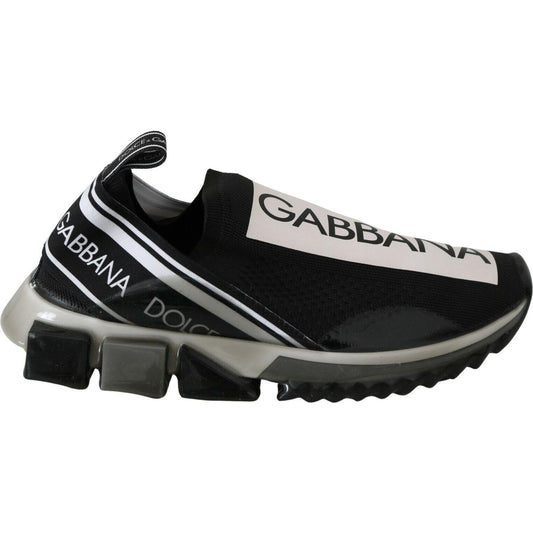 Dolce & Gabbana Black White SORRENTO Sport Stretch Sneakers 10% Other,10% PA,1728,67345645728,70% PL,Black,Chunky - Sneakers - Shoes,Dolce & Gabbana,EU39/US6,Material: 10% Elastane,Men,Men - Shoes,New with tags,Shoes,Sneakers - Men - Shoes,Sneakers - Shoe