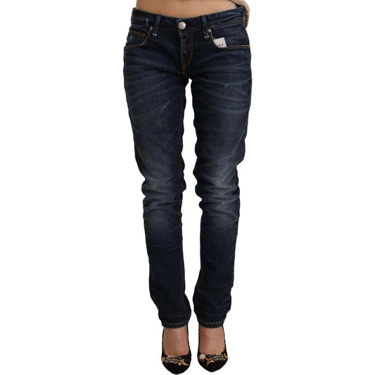Acht Blue Washed Cotton Low Waist Skinny Denim Jeans PAN71234 - 26