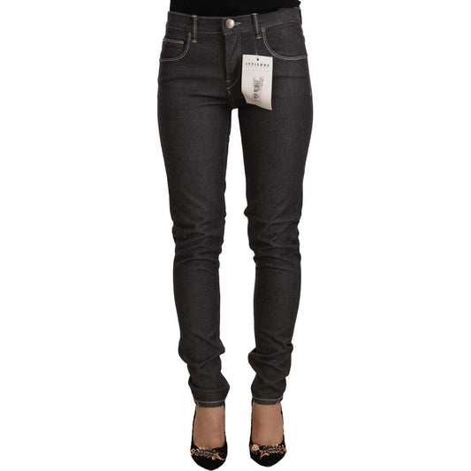 Acht Black Low Waist Skinny Denim Slim Fit Jeans Acht