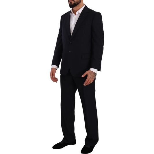 Domenico Tagliente Blue Polyester Single Breasted Formal Suit KOS1948 - 49