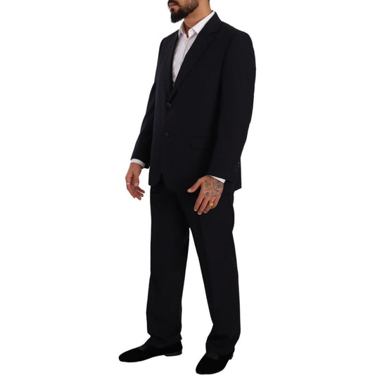 Domenico Tagliente Blue Polyester Single Breasted Formal Suit KOS1950 - 51