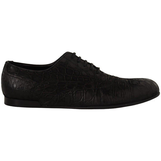 Dolce & Gabbana Black Caiman Leather Mens Oxford Shoes 1728,67345645728,Black,Dolce & Gabbana,EU44/US11,Formal - Men - Shoes,Material: 100% Caiman Leather,Men,Men - Shoes,New with tags,Oxfords and Derbies - Shoes,Shoes