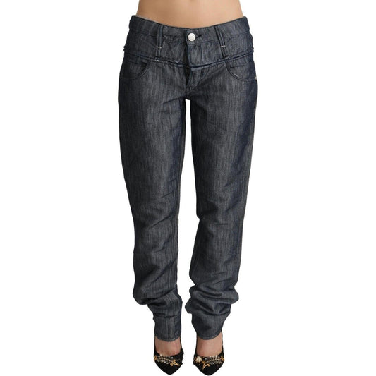 Acht Dark Gray Ramie Mid Wide Waist Straight Denim Jeans Acht
