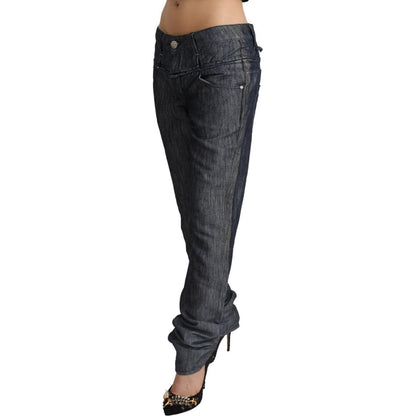 Acht Dark Gray Ramie Mid Wide Waist Straight Denim Jeans Acht