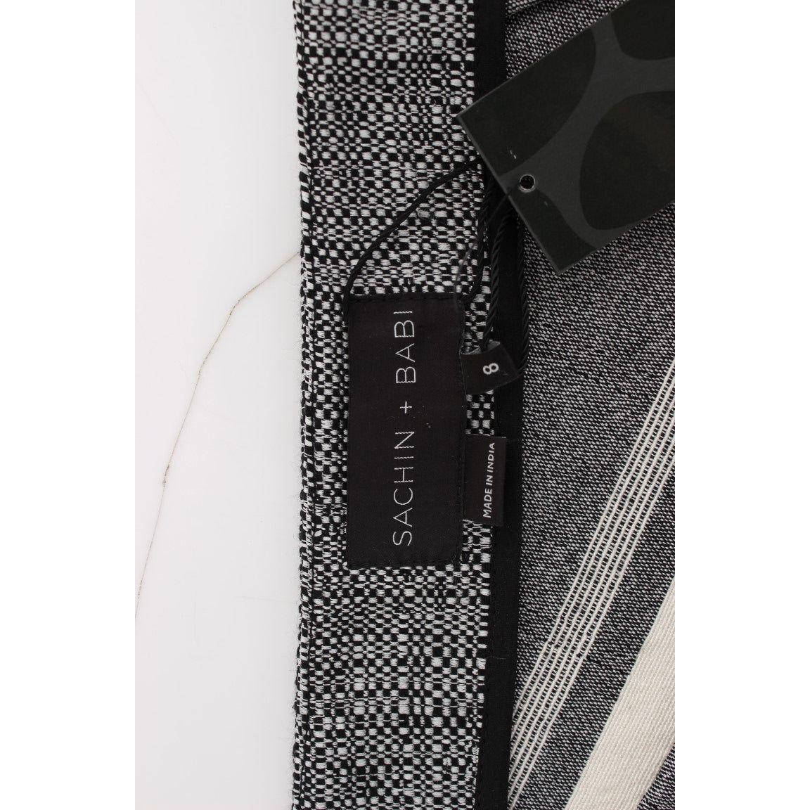 Sachin & Babi Gray Black Liza Leather Straight Pencil Sachin & Babi