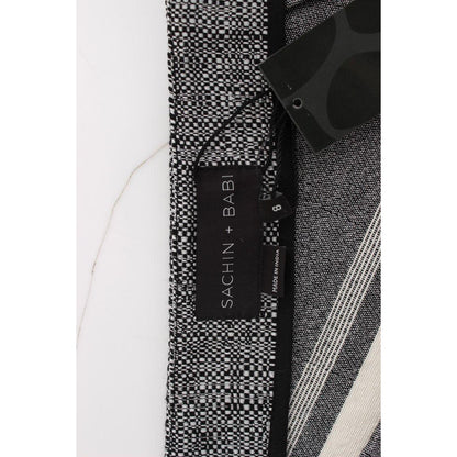 Sachin & Babi Gray Black Liza Leather Straight Pencil Sachin & Babi