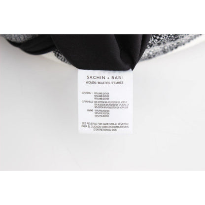 Sachin & Babi Gray Black Liza Leather Straight Pencil Sachin & Babi