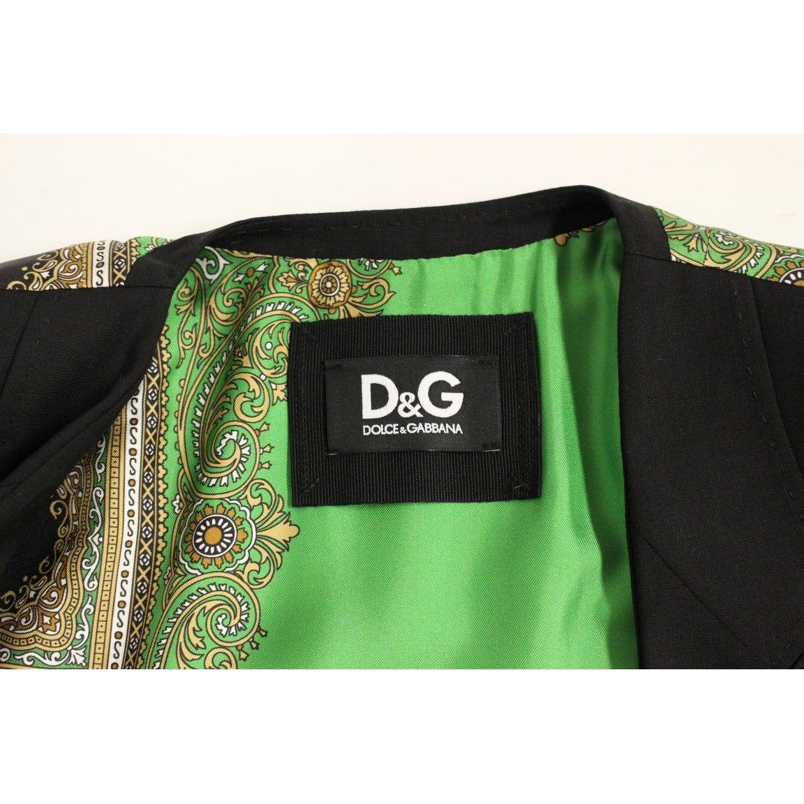 Dolce & Gabbana Black Silk Scarf Back Blazer Jacket Dolce & Gabbana