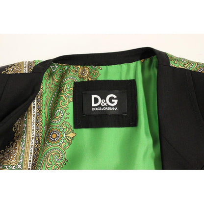 Dolce & Gabbana Black Silk Scarf Back Blazer Jacket Dolce & Gabbana