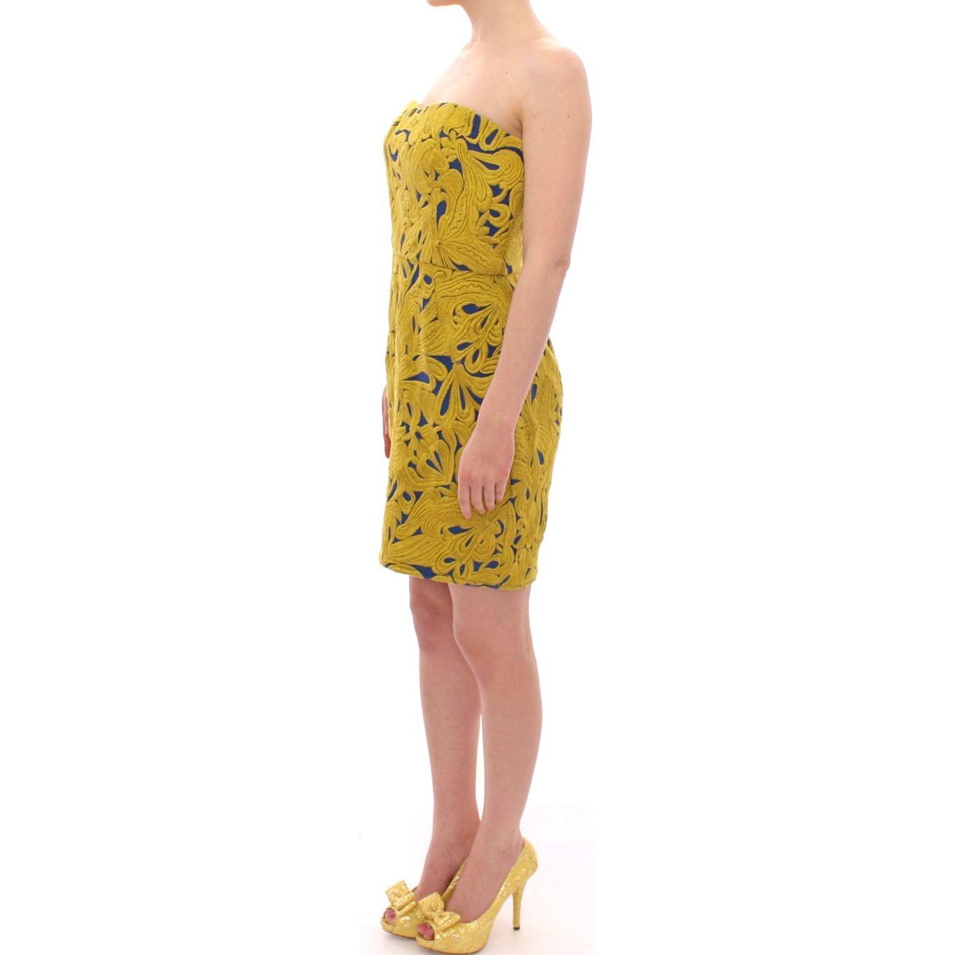 Sachin & Babi Blue Yellow Strapless Bubble Mini Shift Dress Sachin & Babi