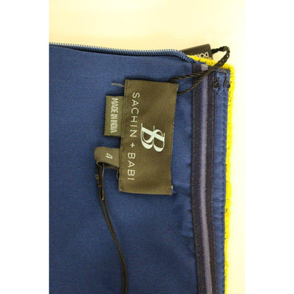 Sachin & Babi Blue Yellow Strapless Bubble Mini Shift Dress Sachin & Babi