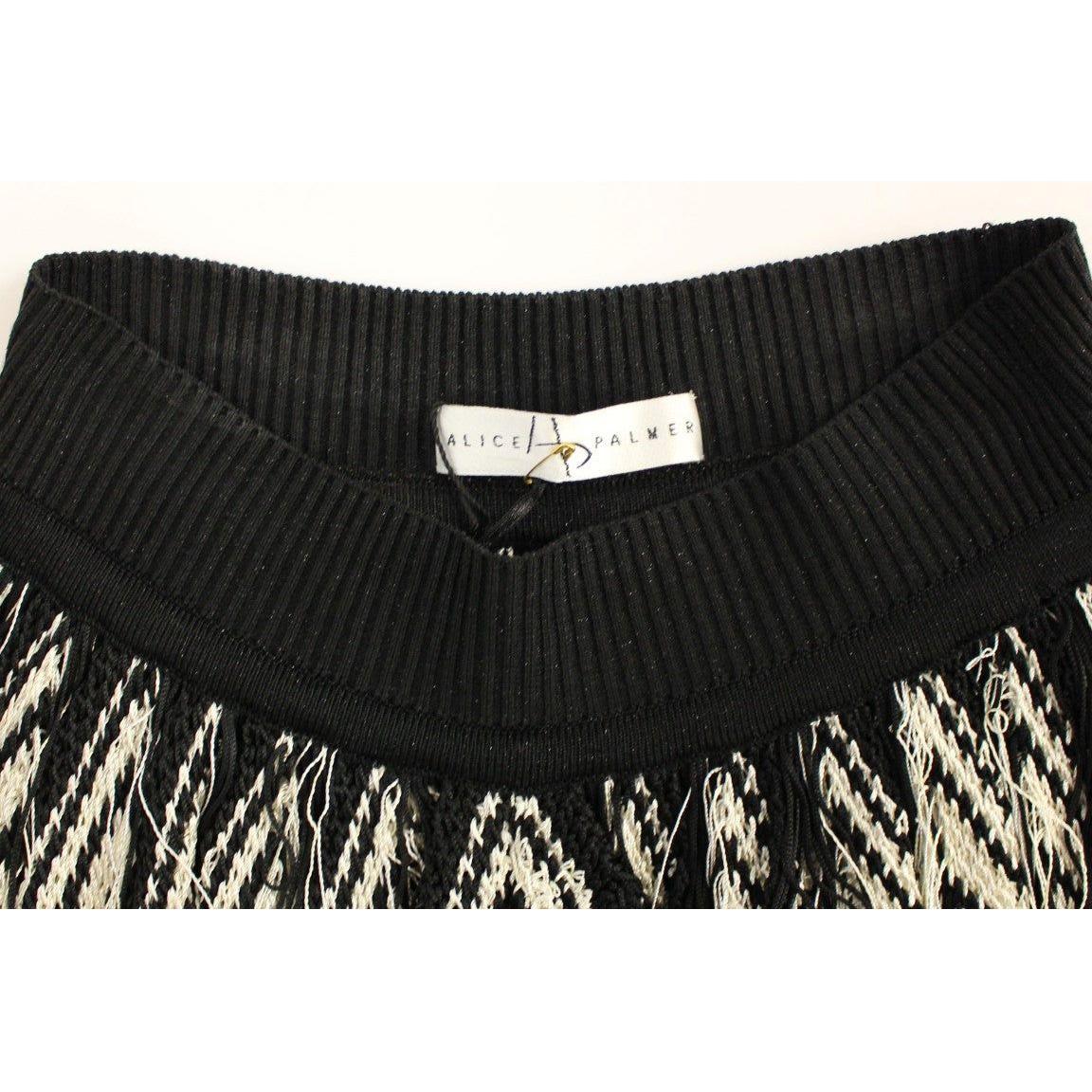 Alice Palmer White Black Knitted Assymetrical Skirt Alice Palmer