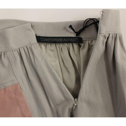 Comeforbreakfast Pink Gray Mini Short Pleated Skirt Comeforbreakfast
