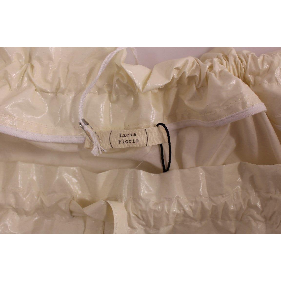 Licia Florio White Above-Knee Stretch Waist Strap Skirt Licia Florio