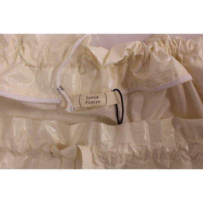 Licia Florio White Above-Knee Stretch Waist Strap Skirt Licia Florio