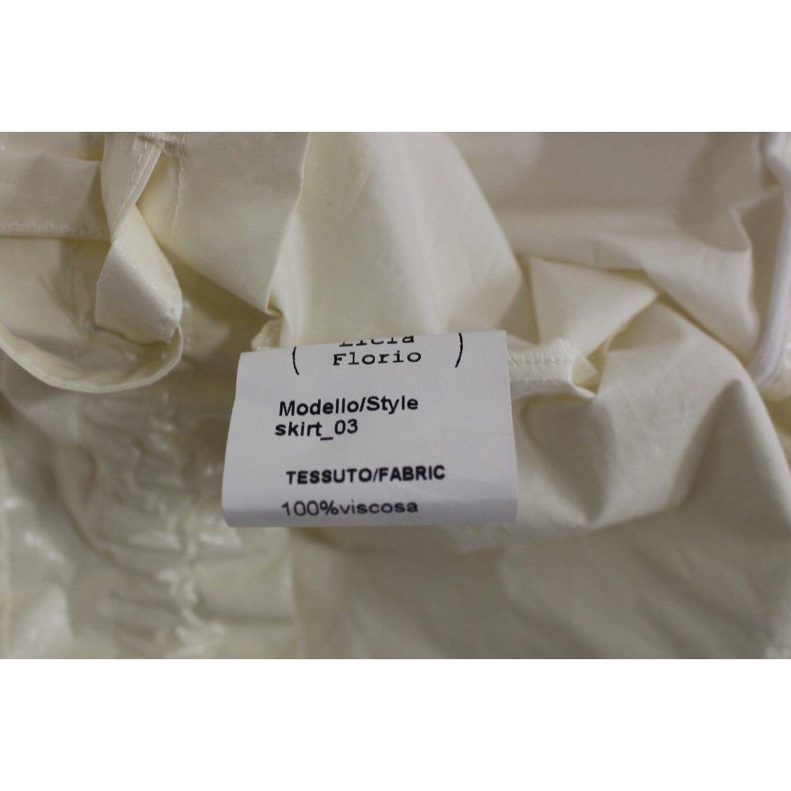 Licia Florio White Above-Knee Stretch Waist Strap Skirt Licia Florio