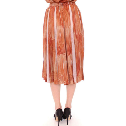 Licia Florio Brown Orange Below Knee Full Skirt Licia Florio