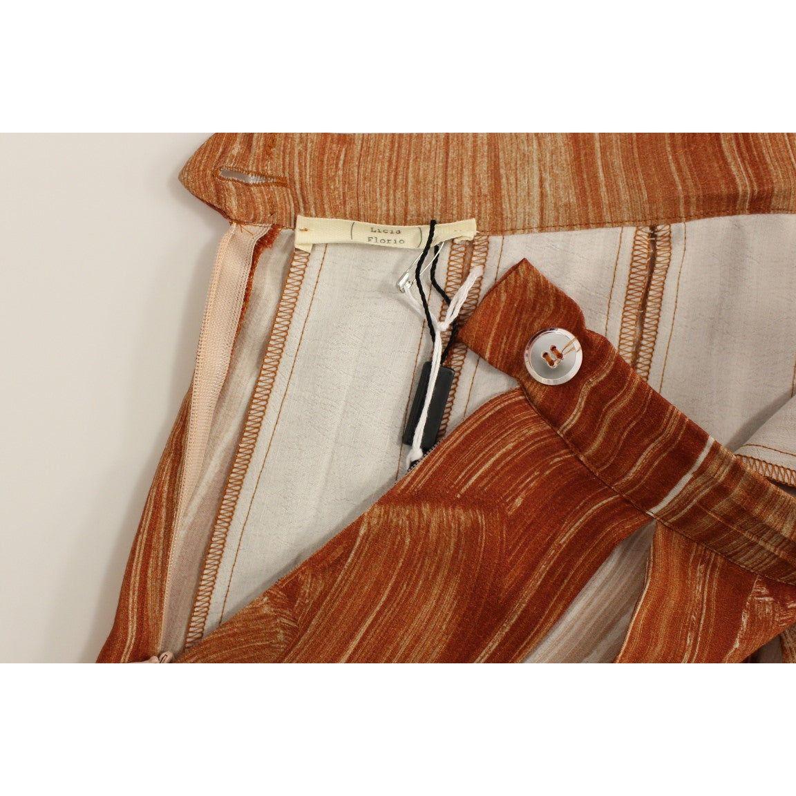 Licia Florio Brown Orange Below Knee Full Skirt Licia Florio