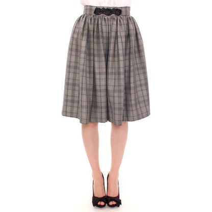 NOEMI ALEMÁN Gray Checkered Wool Shorts Skirt NOEMI ALEMÁN