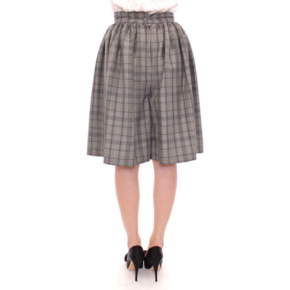 NOEMI ALEMÁN Gray Checkered Wool Shorts Skirt NOEMI ALEMÁN
