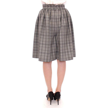 NOEMI ALEMÁN Gray Checkered Wool Shorts Skirt NOEMI ALEMÁN
