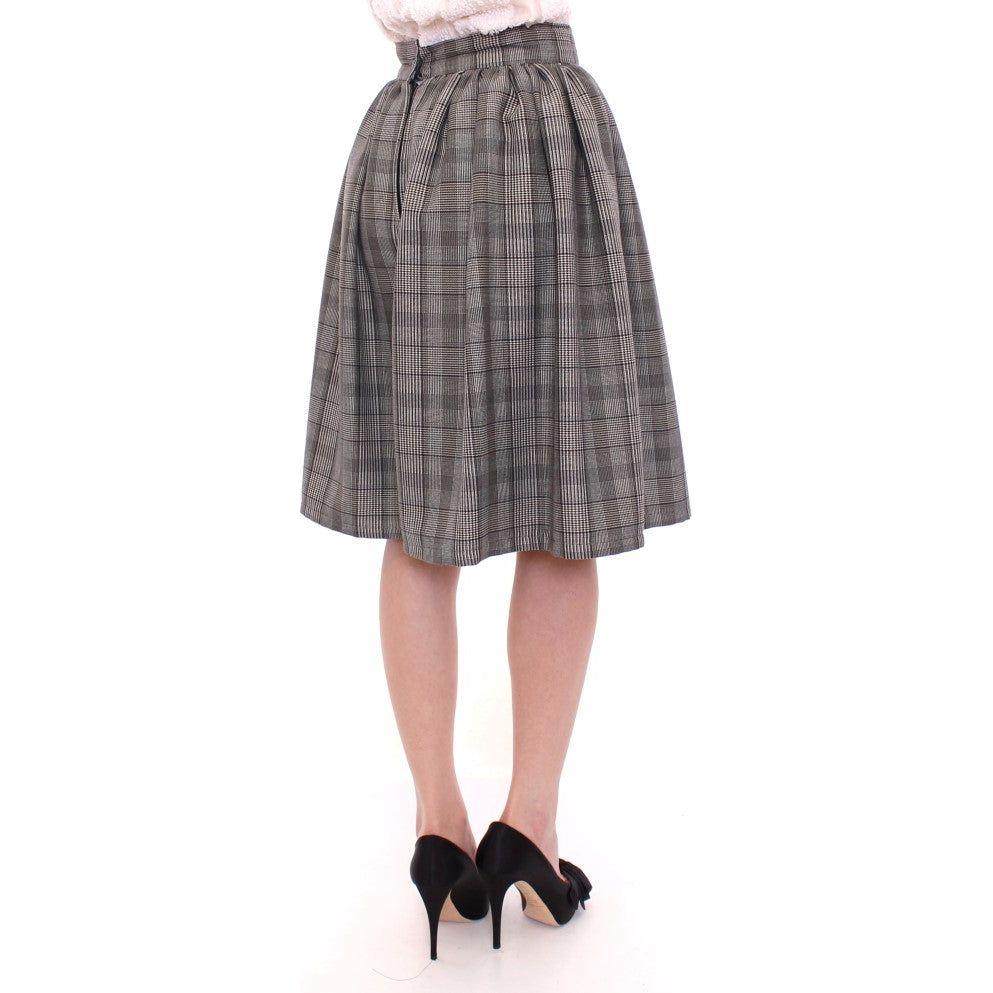 NOEMI ALEMÁN Gray Checkered Wool Shorts Skirt NOEMI ALEMÁN