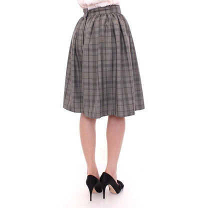 NOEMI ALEMÁN Gray Checkered Wool Shorts Skirt NOEMI ALEMÁN