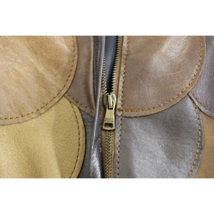 Dolce & Gabbana Brown Patchwork Leather Straight Skirt Dolce & Gabbana