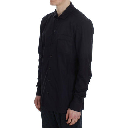 Dolce & Gabbana Purple Striped Cotton Pajama Lounge Shirt Dolce & Gabbana