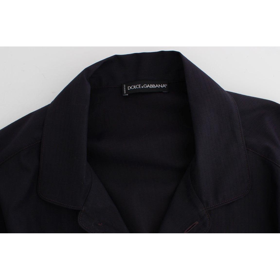 Dolce & Gabbana Purple Striped Cotton Pajama Lounge Shirt Dolce & Gabbana