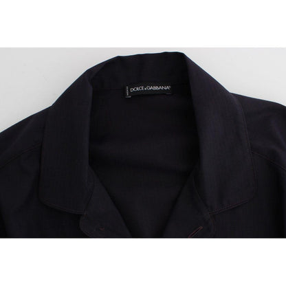 Dolce & Gabbana Purple Striped Cotton Pajama Lounge Shirt Dolce & Gabbana