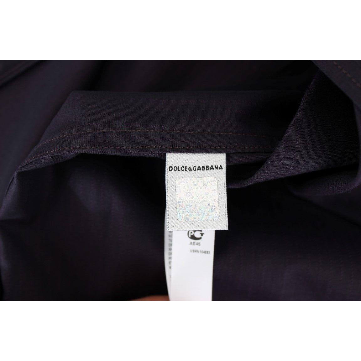 Dolce & Gabbana Purple Striped Cotton Pajama Lounge Shirt Dolce & Gabbana