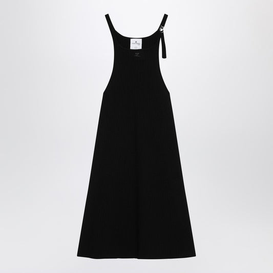 Courreges Courrèges Black ribbed mini dress