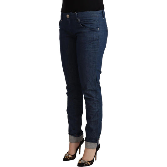Acht Blue Cotton Low Waist Skinny Denim Folded Hem Jeans PAN71834 - 26