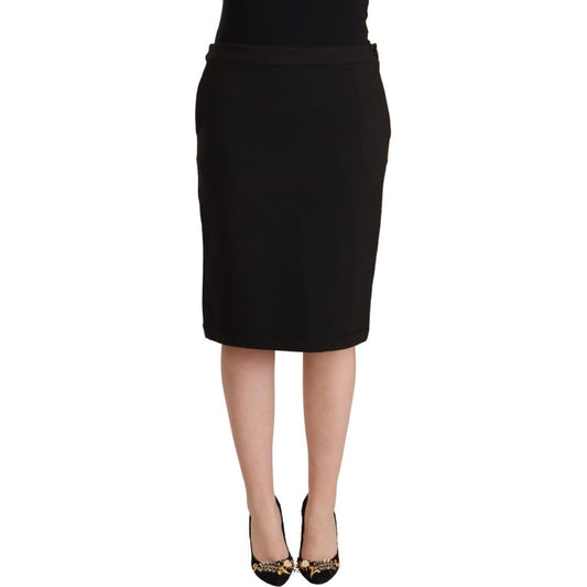 GF Ferre Black Straight Pencil Cut Knee Length Skirt GF Ferre