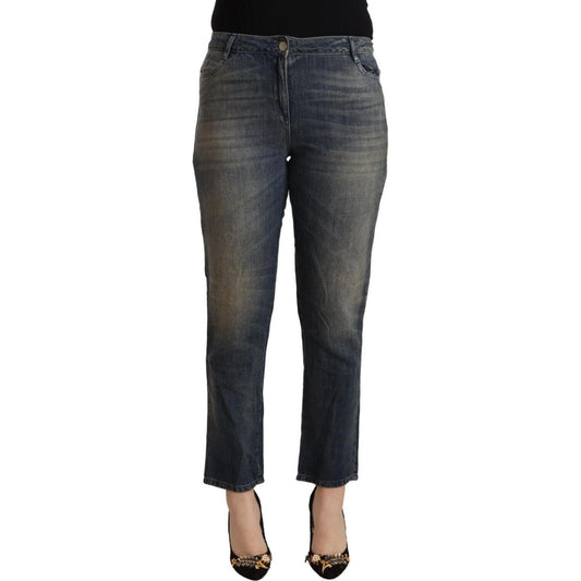 Twinset Blue Washed Cotton Cropped Capri Women Denim Jeans PAN72164 - 27