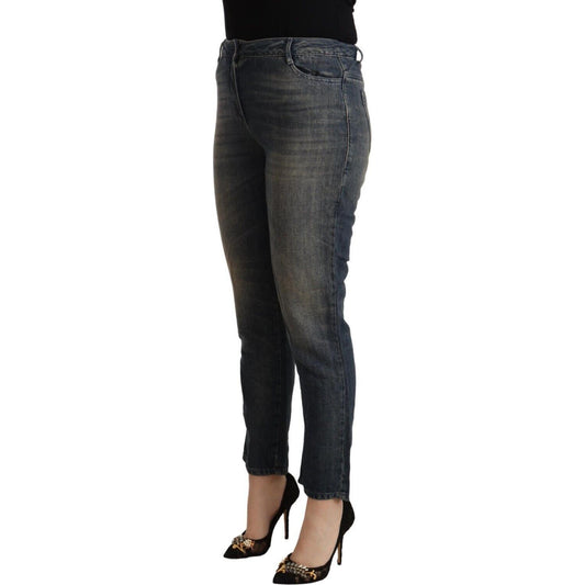 Twinset Blue Washed Cotton Cropped Capri Women Denim Jeans PAN72164 - 27