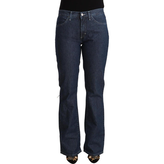 GF Ferre Blue Cotton Mid Waist Flared Denim Jeans PAN72222 - 31