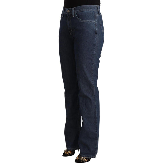 GF Ferre Blue Cotton Mid Waist Flared Denim Jeans PAN72222 - 31