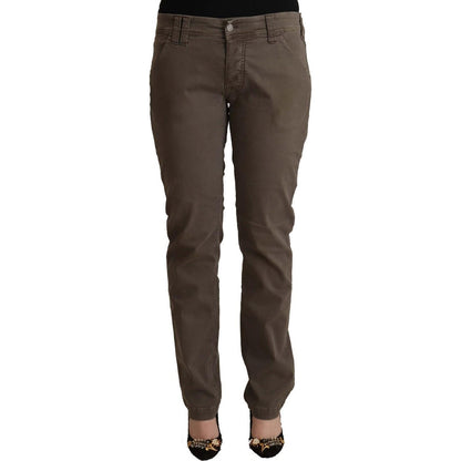 CYCLE Brown Cotton Low Waist Skinny Casual Jeans CYCLE