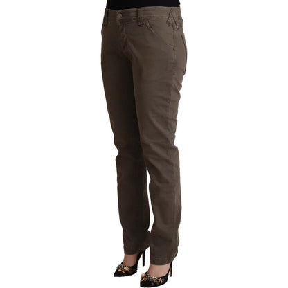 CYCLE Brown Cotton Low Waist Skinny Casual Jeans CYCLE