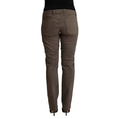 CYCLE Brown Cotton Low Waist Skinny Casual Jeans CYCLE