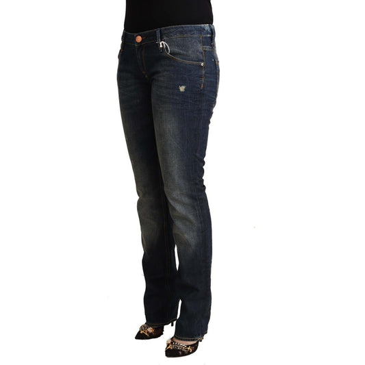 Acht Blue Washed Cotton Low Waist Skinny Denim Jeans PAN72702 - 30