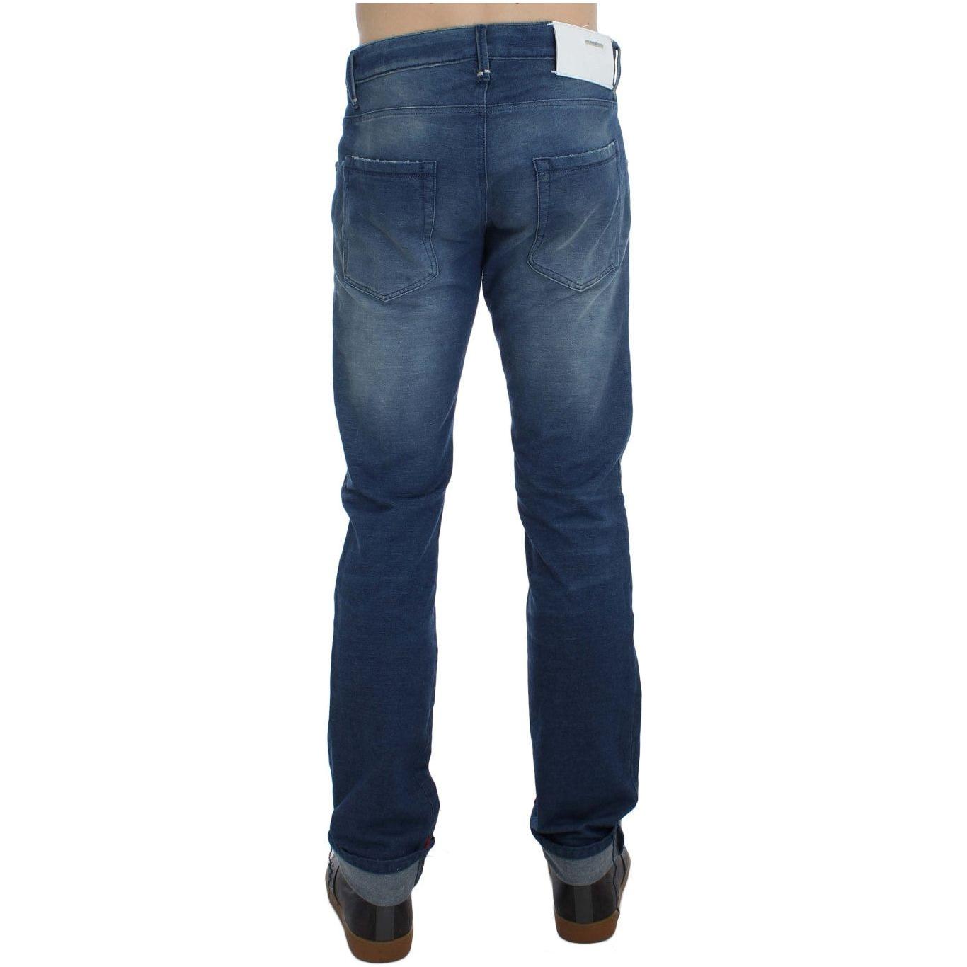 Acht Blue Wash Denim Cotton Stretch Slim Fit Jeans SIG30471-1